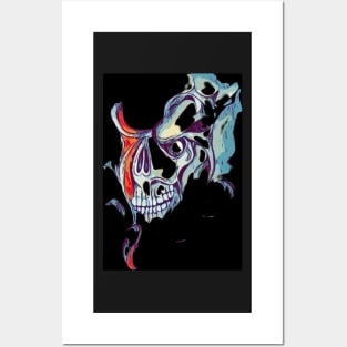 Flamboyant skull emerging Posters and Art